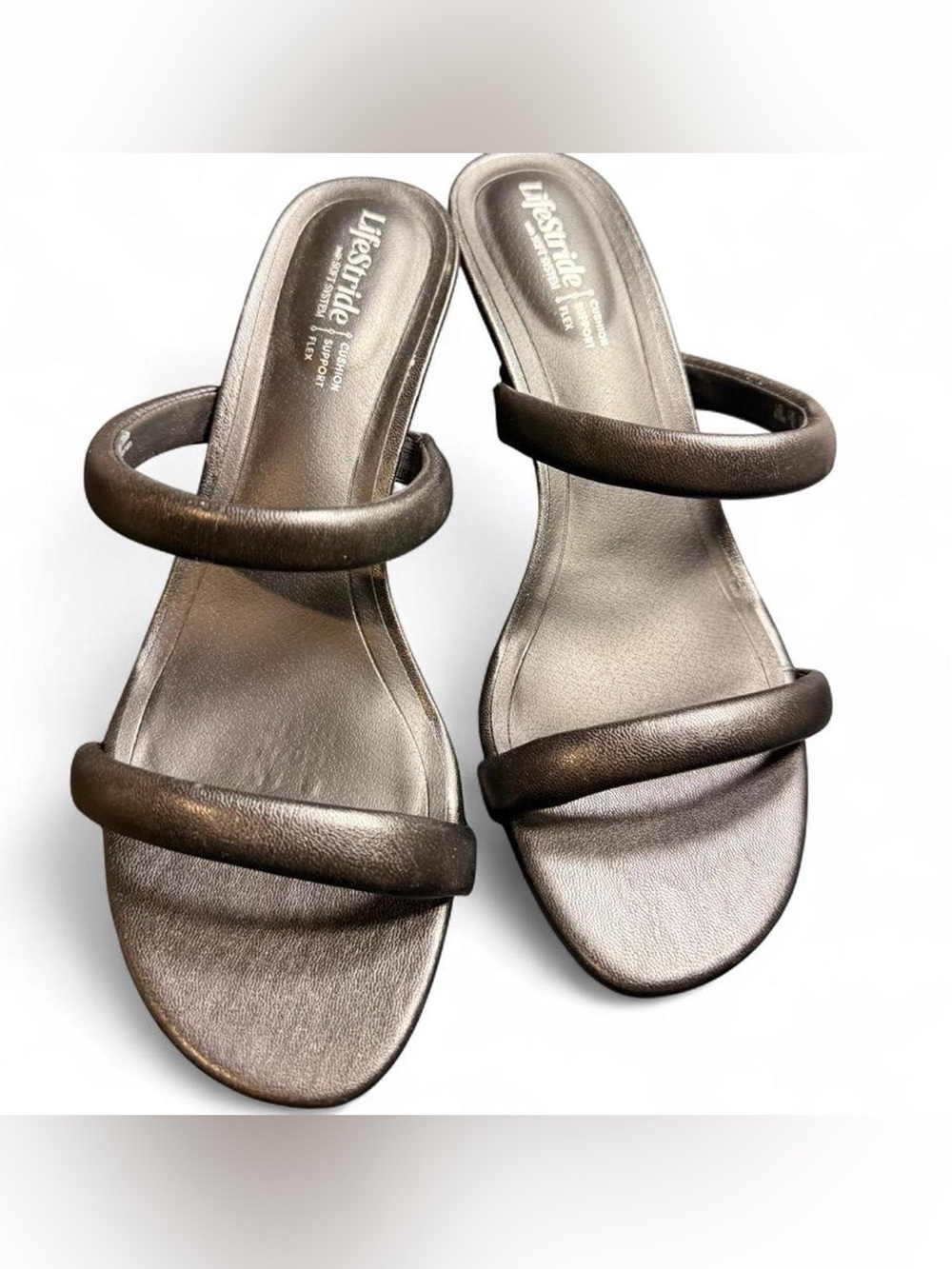 LifeStride Nalani Women’s black padded strap hourglass heel sandal - size 8.5 US